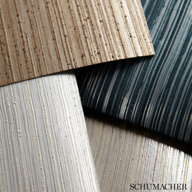 Metallic Strie Oyster by Schumacher Handcrafted Textured Wallcovering – Schumacher 5005710
