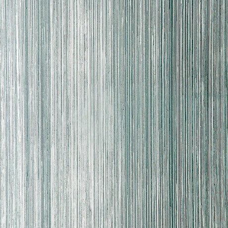 Metallic Strie turquoise handcrafted wallcovering with vertical strie effect by Schumacher