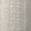 Beaded Scroll Pewter handcrafted wallcovering with swirling scroll pattern and subtle metallic finish by Schumacher
