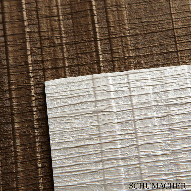 Origami Stripe Sable by Schumacher Handcrafted Wallcovering – Schumacher 5005733