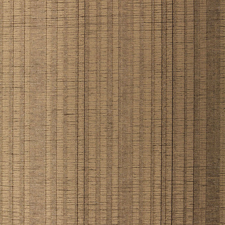 Origami Stripe handcrafted wallcovering in Sable by Schumacher, featuring random vertical stripes and soft horizontal ribs with a subtle metallic sheen.