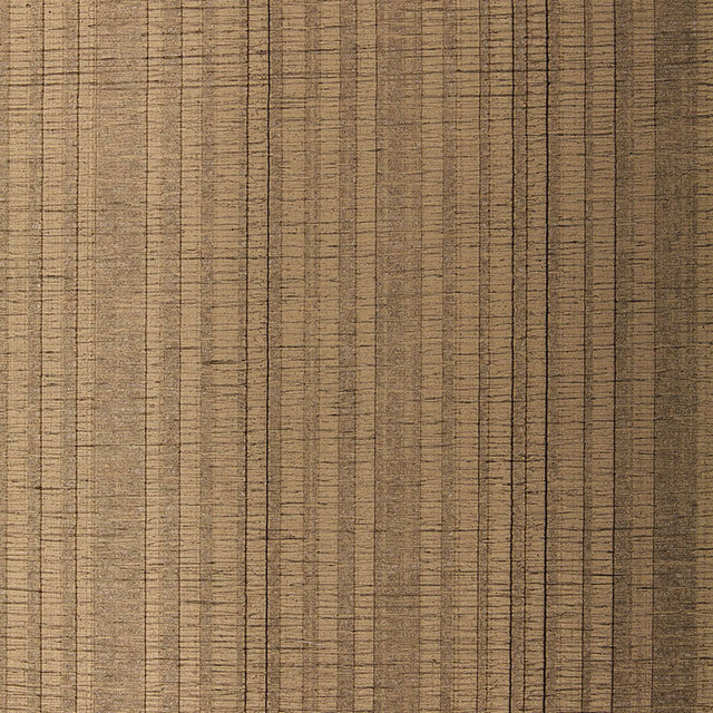 Origami Stripe handcrafted wallcovering in Sable by Schumacher, featuring random vertical stripes and soft horizontal ribs with a subtle metallic sheen.