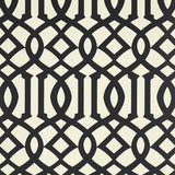 Imperial Trellis II Jet by Kelly Wearstler for Schumacher - bold black and white geometric trellis wallpaper pattern