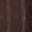 Crocodile Java embossed faux animal skin wallpaper by Schumacher in deep brown, luxury wallcovering texture.