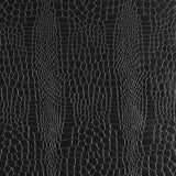 Embossed crocodile pattern wallpaper in jet black from Schumacher's Fabulous Faux collection.