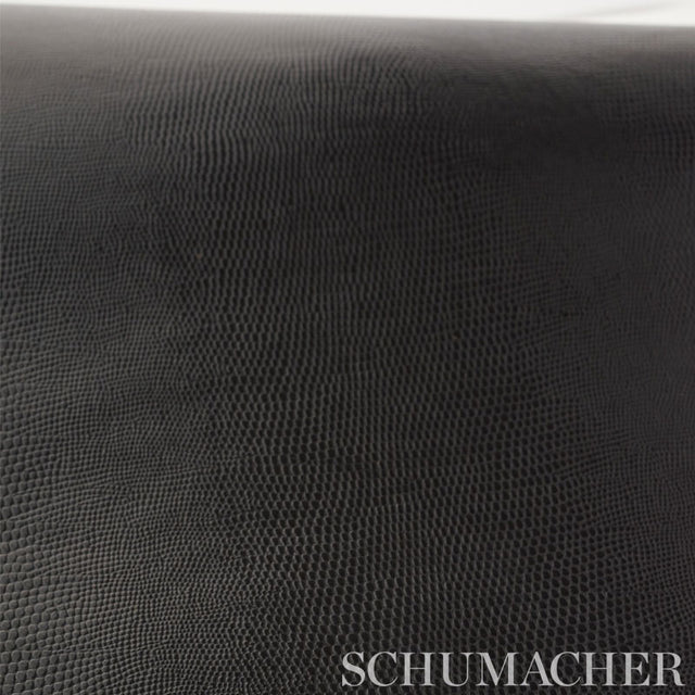 Lizard Carbon Embossed Wallpaper by Schumacher – Modern Glamour Collection – 21 in x 5 ft – 5005841