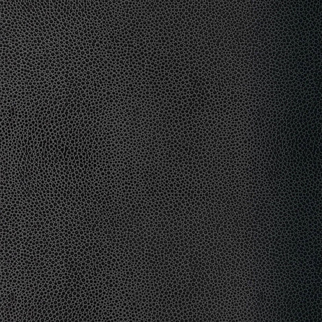 Shagreen Carbon faux embossed wallcovering by Schumacher, pebbled texture in dark charcoal black.