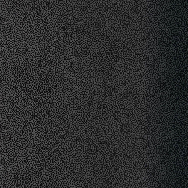Shagreen Carbon faux embossed wallcovering by Schumacher, pebbled texture in dark charcoal black.