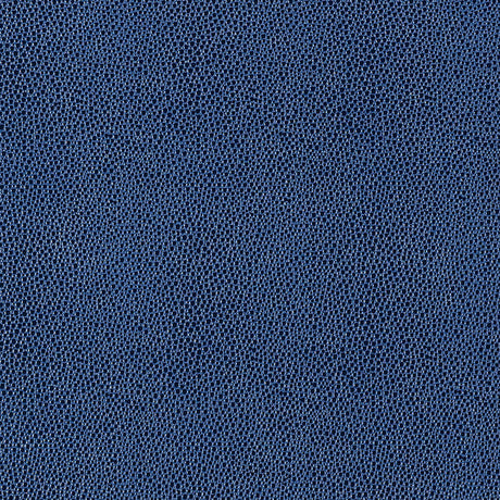 Shagreen Ultramarine faux embossed pebbled texture wallpaper by Schumacher, blue colorway, close-up and roll view.