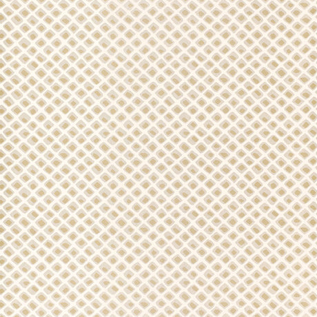 ANDALUS wallpaper in Mica by Schumacher, geometric lattice pattern in neutral tones