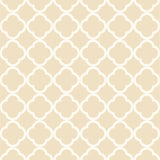 Moroccan-inspired alabaster geometric wallpaper pattern from Schumacher's Byzantium collection