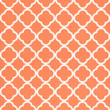 Moroccan-inspired terra cotta geometric wallpaper pattern from Schumacher's Byzantium collection