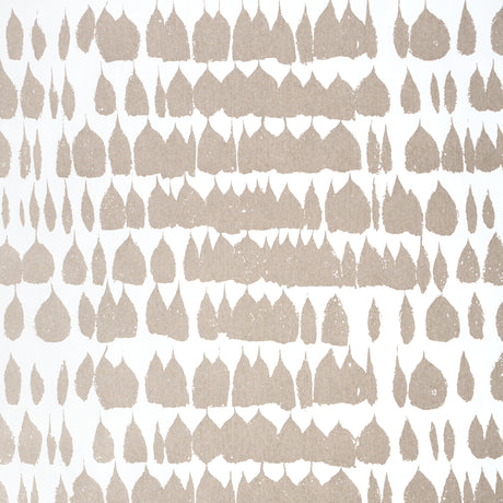 Queen of Spain wallpaper in Warm Silver by Schumacher, featuring a lively, painterly mid-century abstract pattern.