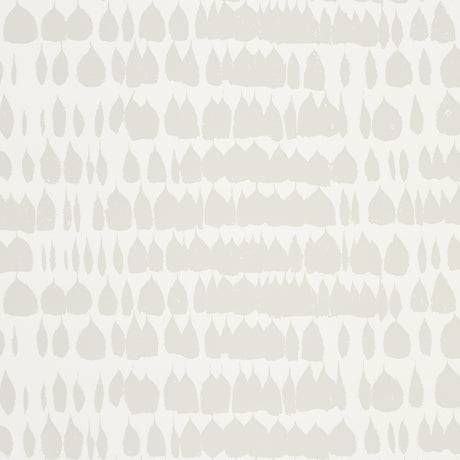 Queen of Spain Dove wallpaper by Schumacher, a lively mid-century painterly pattern in soft neutral tones.