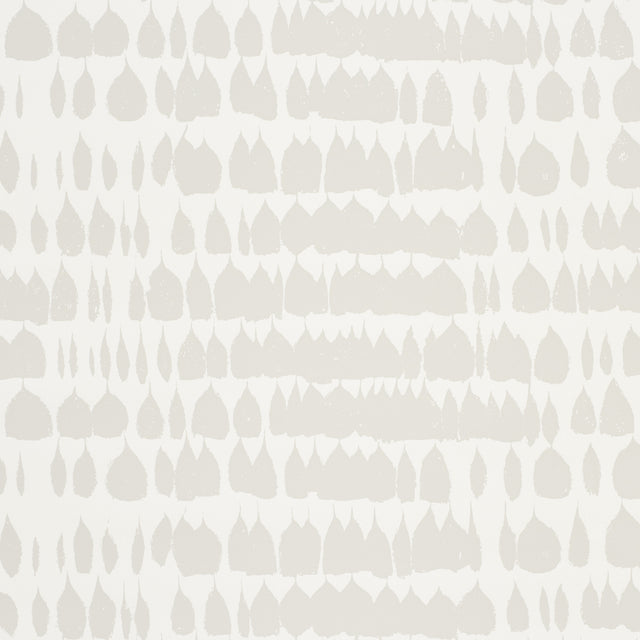Queen of Spain Dove wallpaper by Schumacher, a lively mid-century painterly pattern in soft neutral tones.