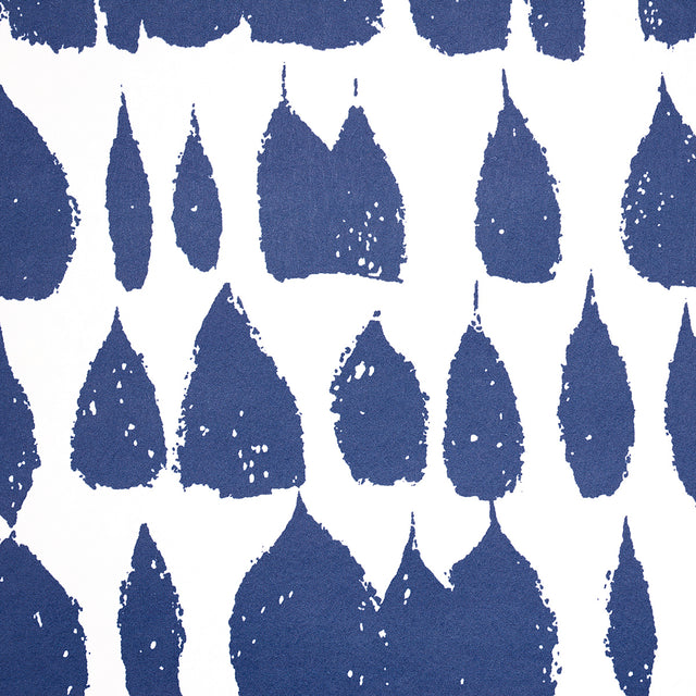Queen of Spain Navy by Schumacher Painterly Mid-Century Modern Wallpaper – Schumacher 5005885