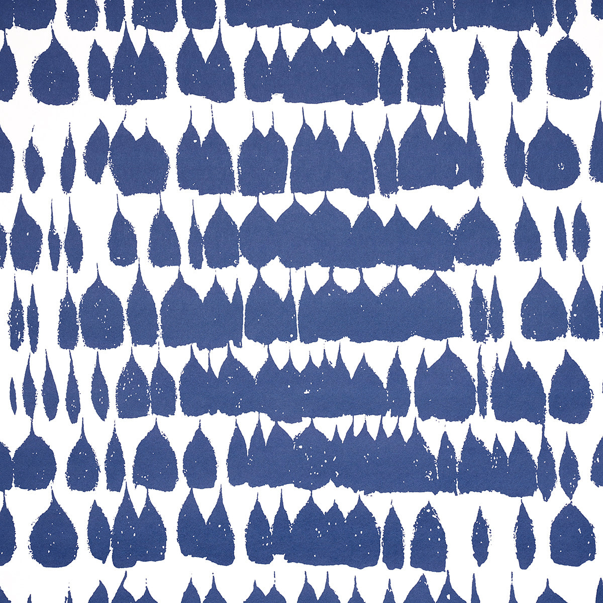 Queen of Spain Navy by Schumacher - painterly mid-century modern wallpaper with abstract navy brushstroke pattern on white background