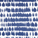 Queen of Spain Navy by Schumacher - painterly mid-century modern wallpaper with abstract navy brushstroke pattern on white background
