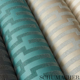Metropolitan Fret Crystal by Schumacher Geometric Glass Bead Wallpaper – Schumacher 5005890