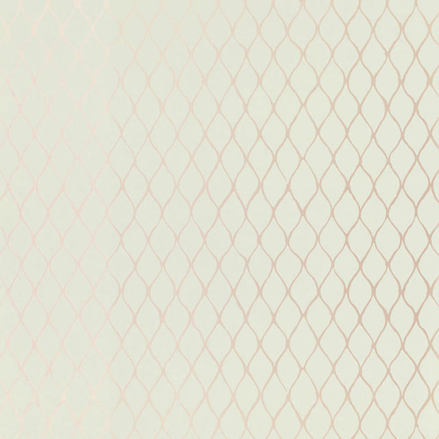 VALENCIA Mist wallpaper by Schumacher features a subtle geometric lattice pattern in a soft, neutral colorway.