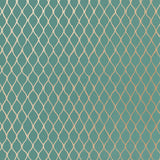 Valencia Turquoise geometric lattice wallpaper by Schumacher