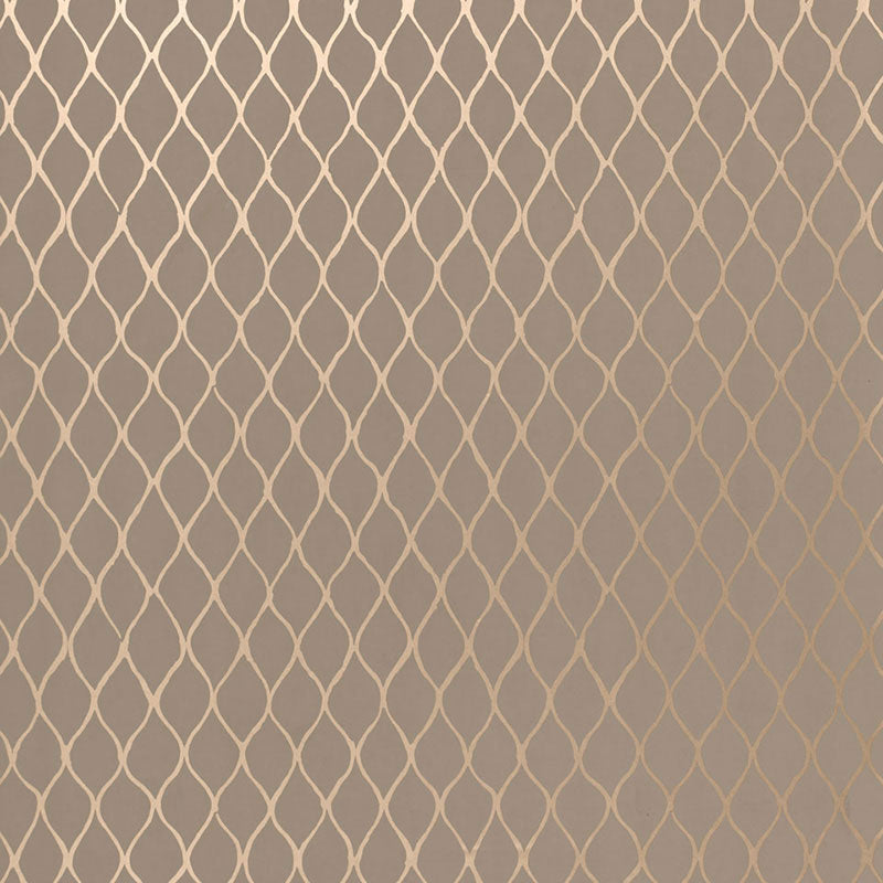 Valencia Taupe and Pewter geometric wallpaper from the Byzantium collection by Schumacher