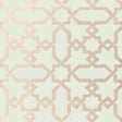 Cordoba Mist wallpaper by Schumacher featuring interlocking Moorish-inspired diamonds and stars in a hand-painted look.