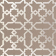 Cordoba Taupe and Silver geometric wallpaper with interlocking diamonds and stars by Schumacher