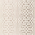 Malaga in silver wallpaper with metallic ground and Celtic knot-inspired graphic fretwork by Schumacher