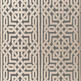 Malaga Graphite metallic Celtic knot inspired geometric wallpaper by Schumacher
