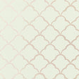 Costa Del Sol Mist wallpaper by Schumacher featuring a soft geometric scallop pattern in light neutral tones.