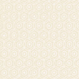 Alcazaba Bisque geometric interlocking circles metallic paper wallpaper by Schumacher