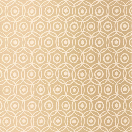 Alcazaba gold geometric interlocking circles metallic paper wallpaper by Schumacher