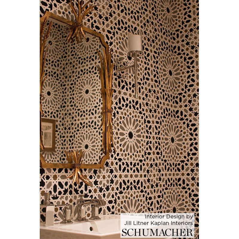 Nasrid Palace Mosaic Aegean by Schumacher Byzantine Geometric Wallcovering – Schumacher 5005960