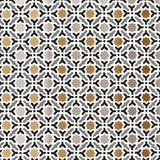 Serallo Mosaic wallpaper in Mica by Schumacher, featuring a geometric Byzantine-inspired pattern in gold, black, and neutral tones.