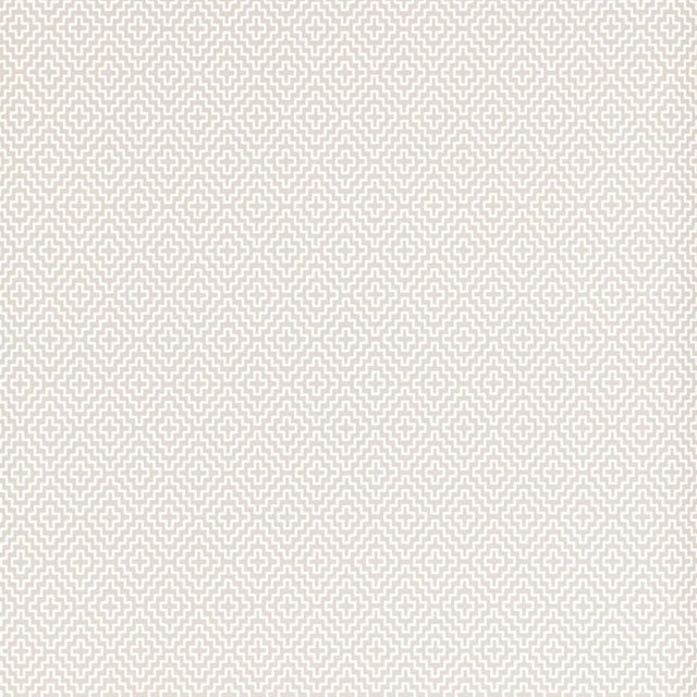 SOHO DIAMOND wallpaper in Stone by Schumacher, geometric diamond pattern wallcovering, styled in a modern interior.
