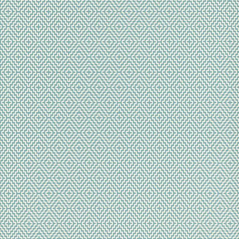 SOHO DIAMOND wallpaper in teal by Schumacher, featuring a geometric diamond pattern from the Byzantium collection.