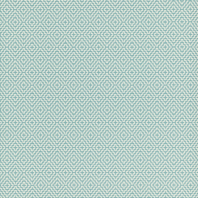 SOHO DIAMOND wallpaper in teal by Schumacher, featuring a geometric diamond pattern from the Byzantium collection.