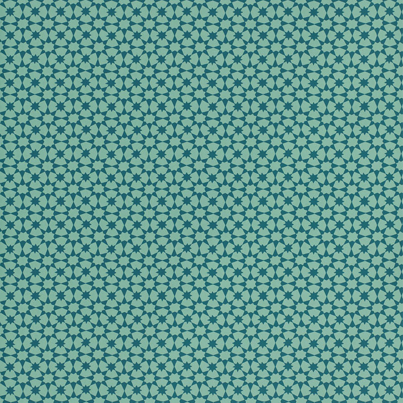 Medina Peacock geometric wallpaper pattern from the Byzantium collection by Schumacher