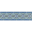 Darro Mosaic Border in Aegean by Schumacher - geometric blue and green wallcovering border