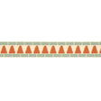 Cadiz Mosaic Border in Persimmon by Schumacher - geometric wallcovering border with stylized tree motif and mosaic pattern