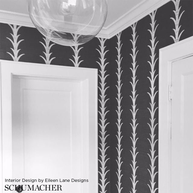 Acanthus Stripe Sisal Shadow by Schumacher – Celerie Kemble Designer Wallpaper 5006050