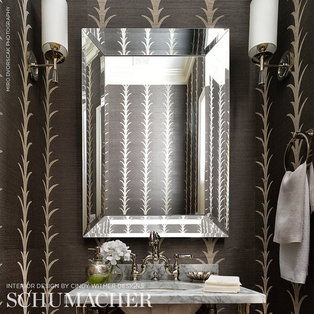 Acanthus Stripe Sisal Shadow by Schumacher – Celerie Kemble Designer Wallpaper 5006050