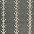 Acanthus Stripe Sisal wallpaper in Shadow by Schumacher, featuring a stylized acanthus motif on a textured sisal ground in a dark neutral colorway.