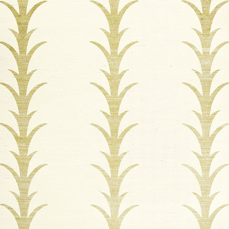 Acanthus Stripe Sisal wallpaper in Filigree by Schumacher, featuring a stylized acanthus motif on a sisal ground, designed by Celerie Kemble.