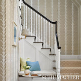 Acanthus Stripe Sisal Fog & Chalk by Schumacher – Celerie Kemble Designer Wallpaper 5006052