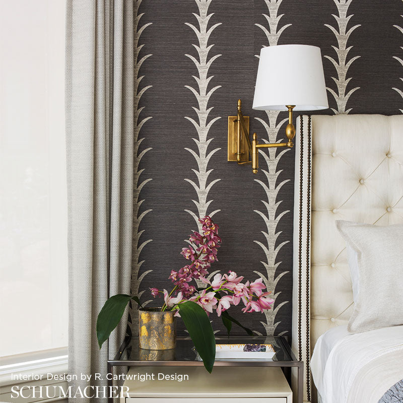 Acanthus Stripe Sisal Turmeric by Schumacher – Celerie Kemble Designer Wallpaper 5006054