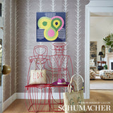 Acanthus Stripe Sisal Haze by Schumacher Designer Wallpaper – Celerie Kemble 5006055