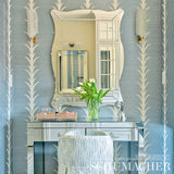 Acanthus Stripe Sisal Chambray by Schumacher – Celerie Kemble Designer Wallpaper – 5006056