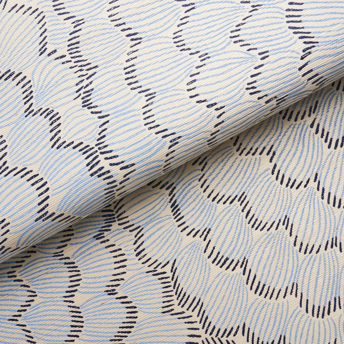 Feather Bloom Sisal Two Blues by Celerie Kemble Schumacher Wallpaper – 5006071
